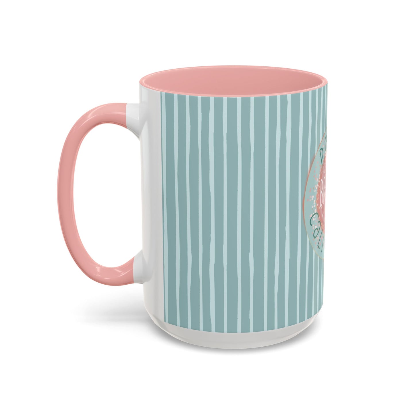 Pause Breathe Calm Down in Blue Candy Drip Stripes - Accent Coffee Mug (11, 15oz)