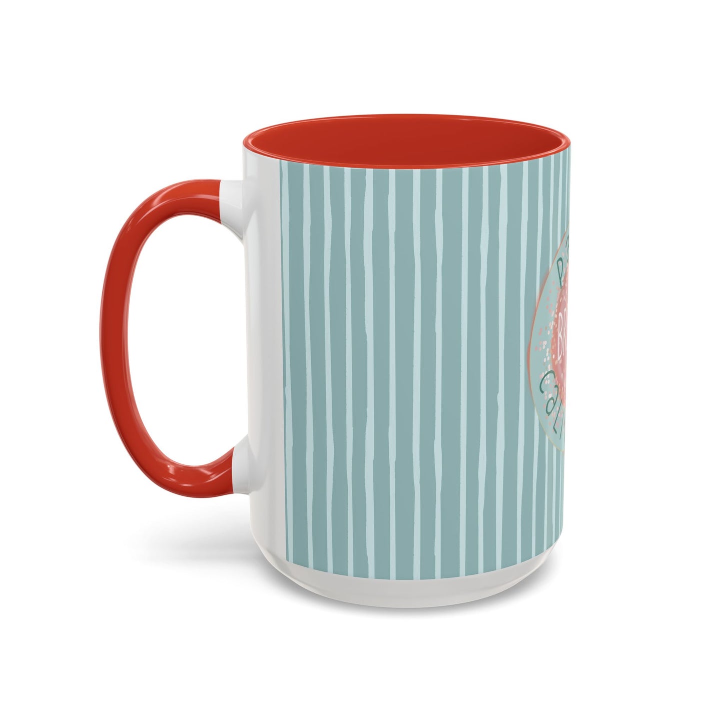 Pause Breathe Calm Down in Blue Candy Drip Stripes - Accent Coffee Mug (11, 15oz)