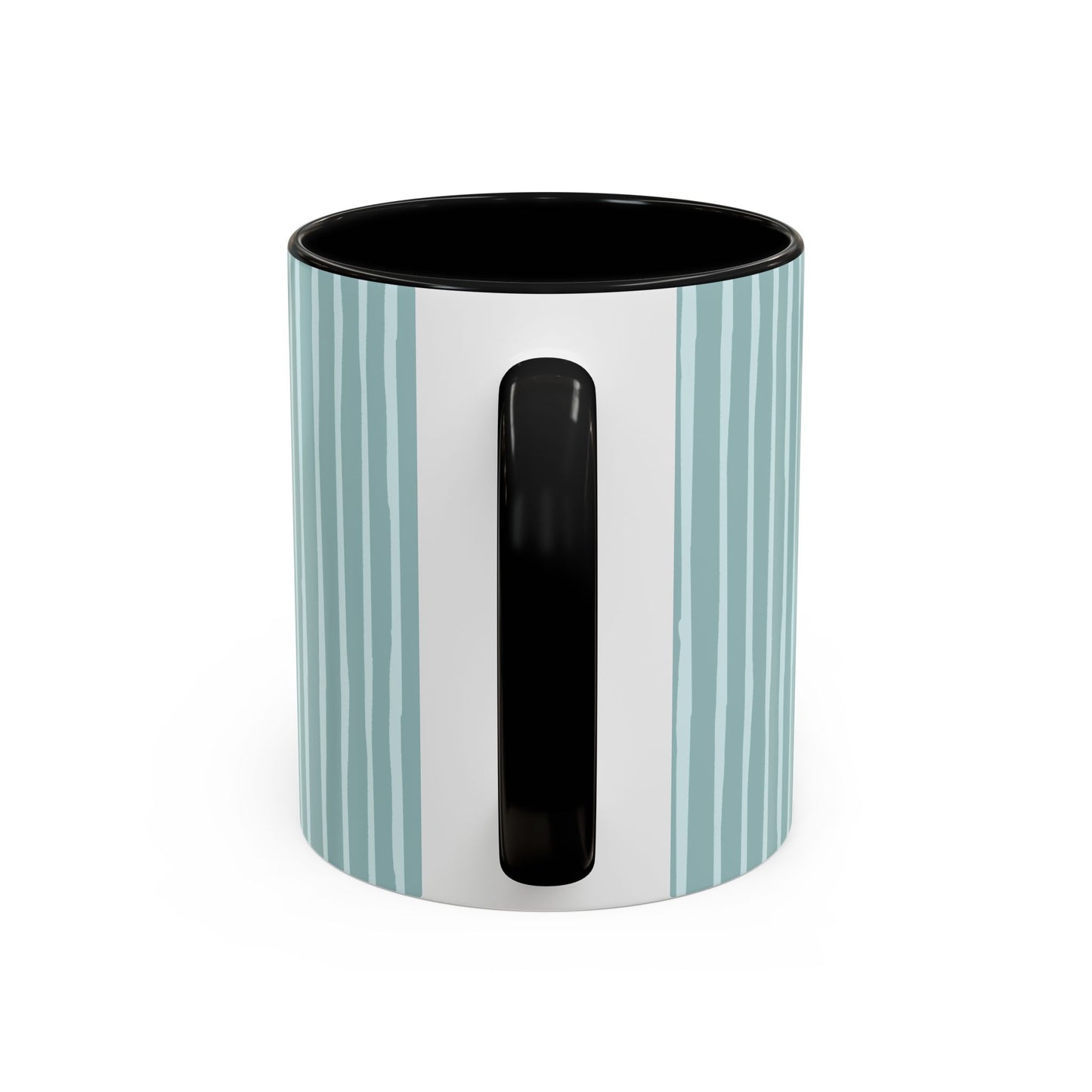 Pause Breathe Calm Down in Blue Candy Drip Stripes - Accent Coffee Mug (11, 15oz)