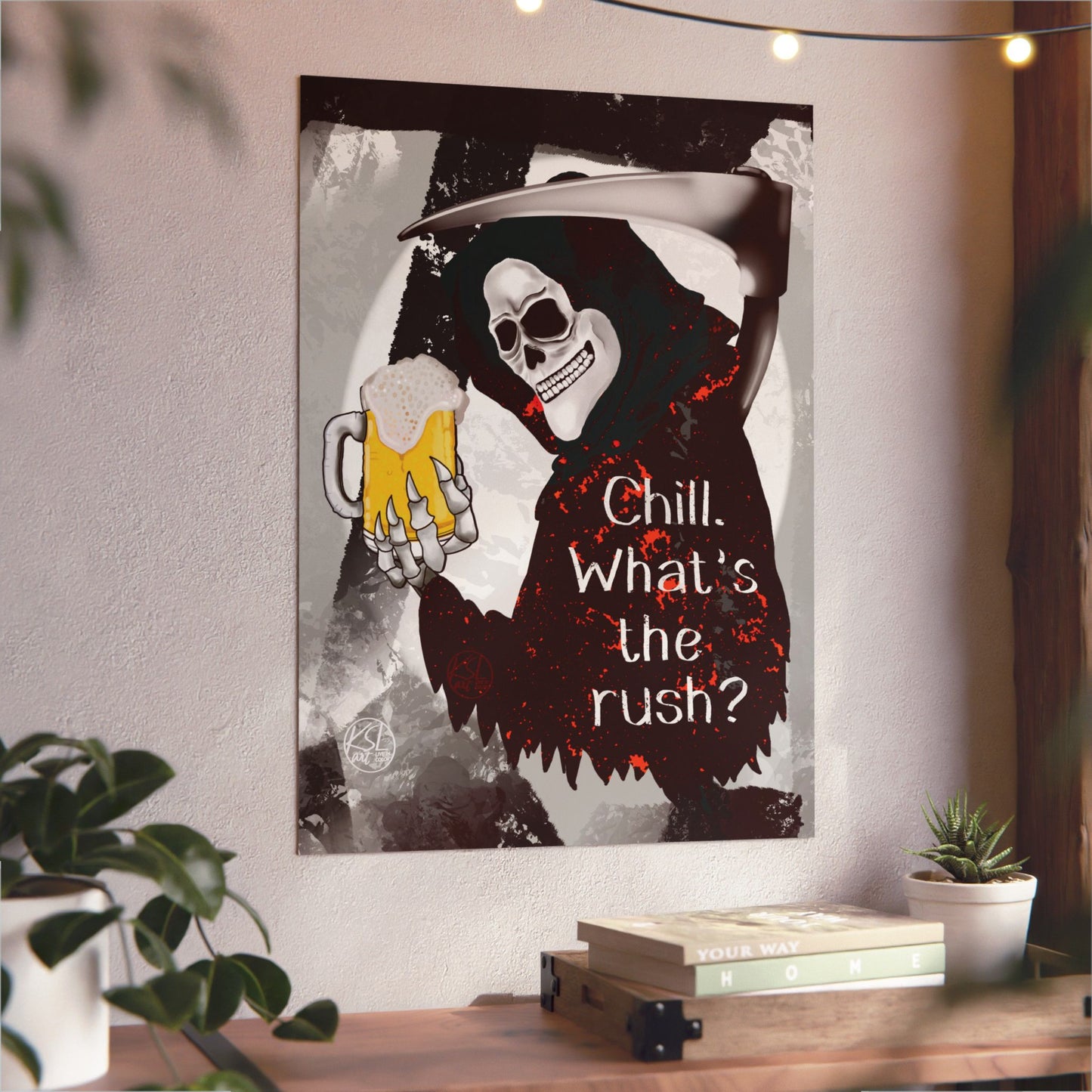 Grim Reaper 'Chill What's the Rush?' Aluminum Art Panel