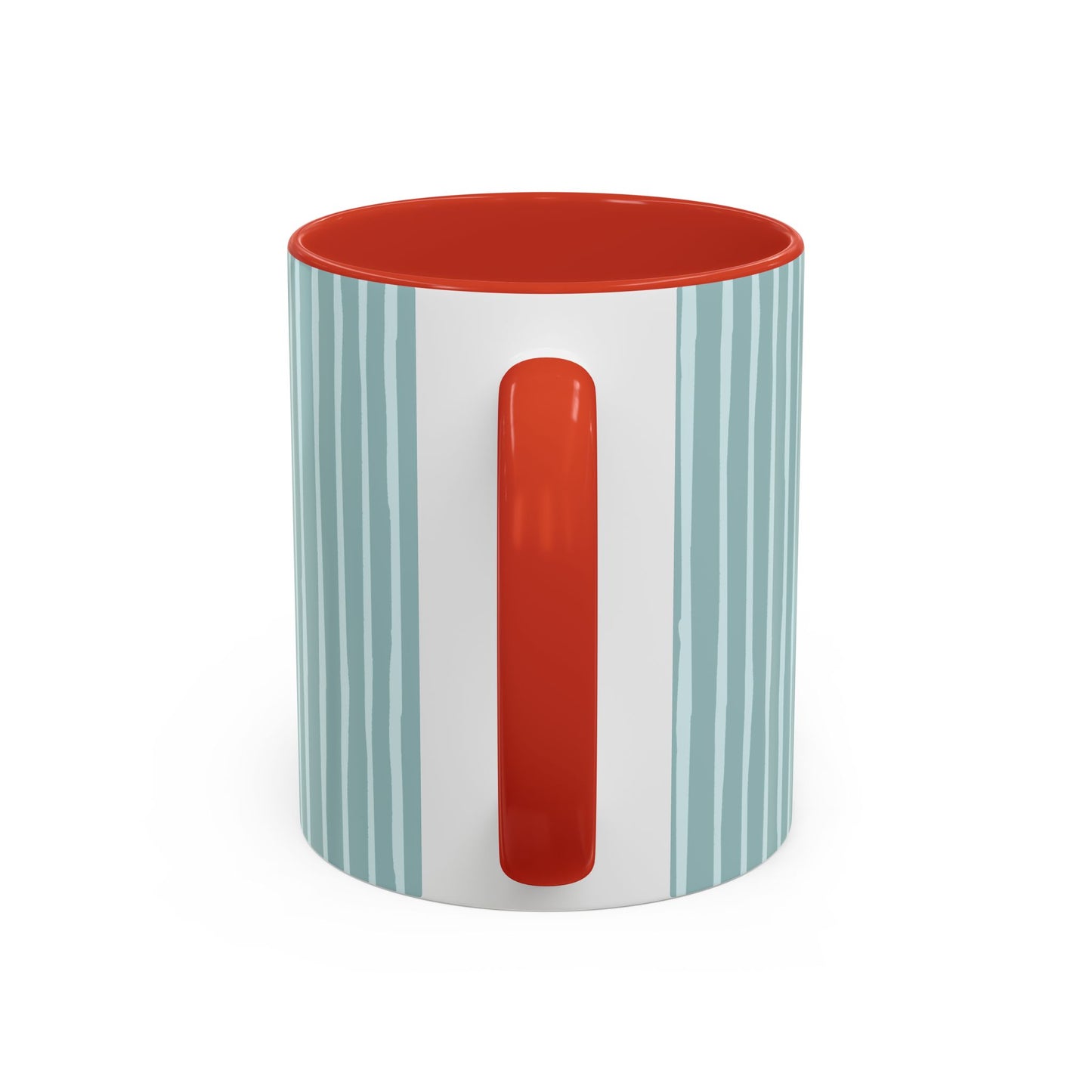 Pause Breathe Calm Down in Blue Candy Drip Stripes - Accent Coffee Mug (11, 15oz)