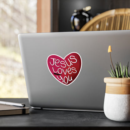 Jesus Loves You Kiss-Cut Sticker — Faithfully Yours | KSL art