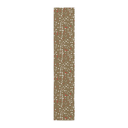 Table Runner - Red White Gold Polka Dots for Christmas New Year Dining