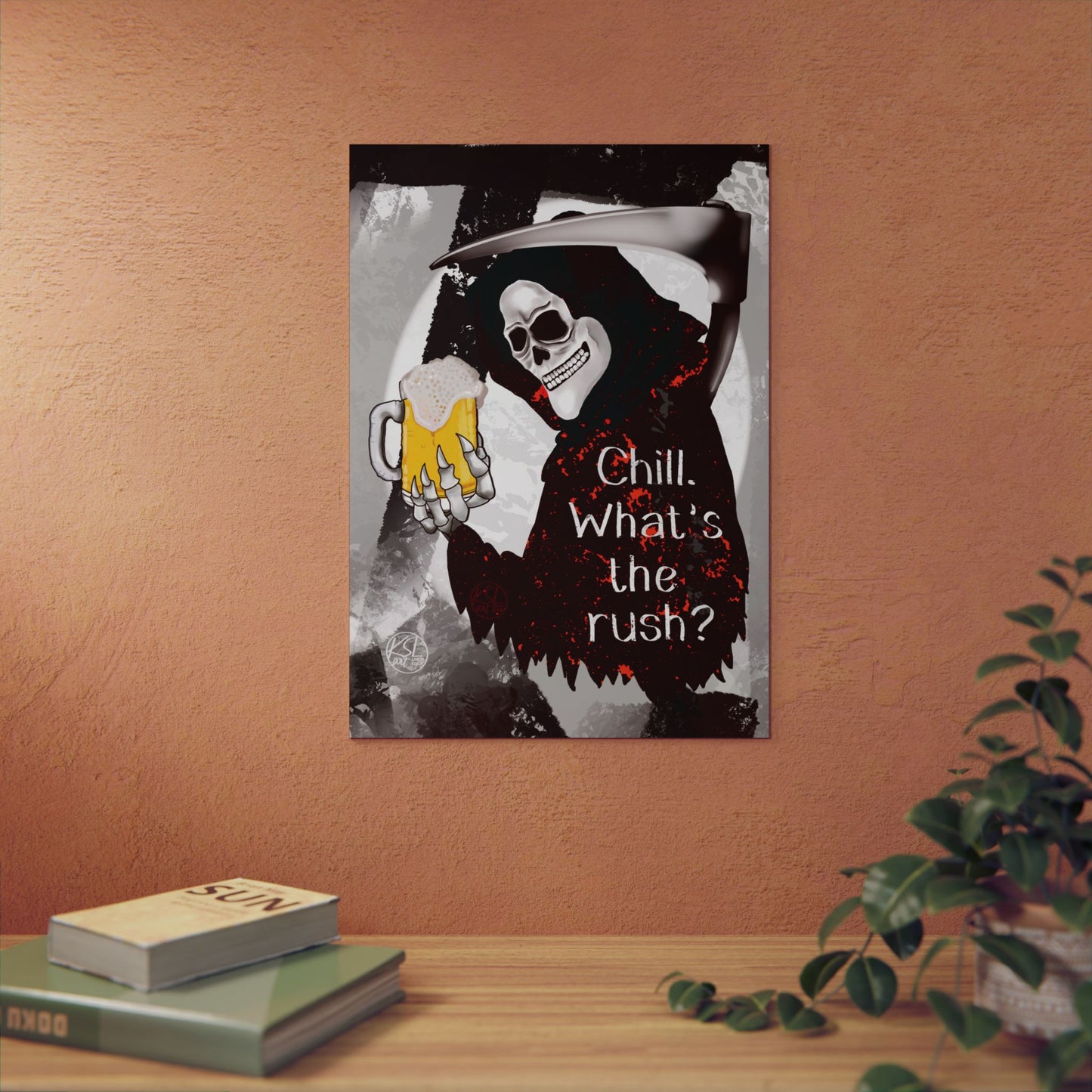 Grim Reaper 'Chill What's the Rush?' Aluminum Art Panel
