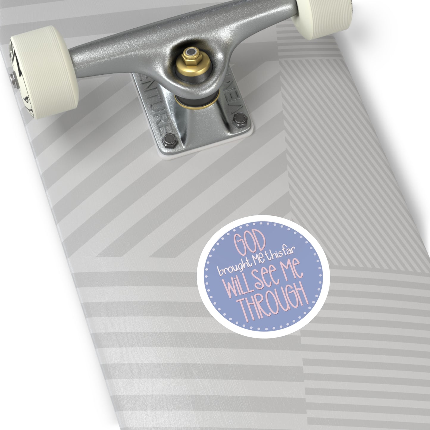 "God Brought Me This Far" Round Sticker