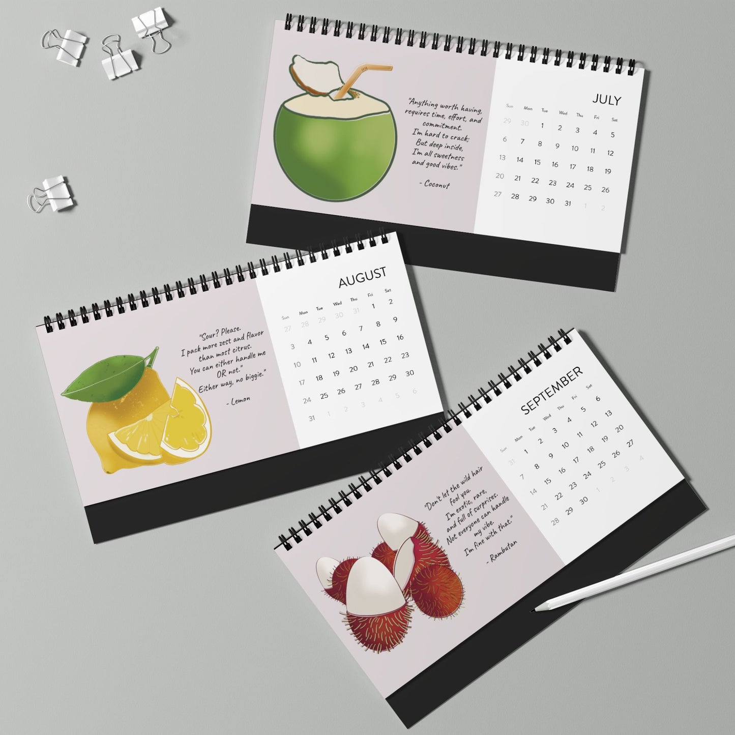 Fruit Mantra - Desktop Calendar (2025 grid)