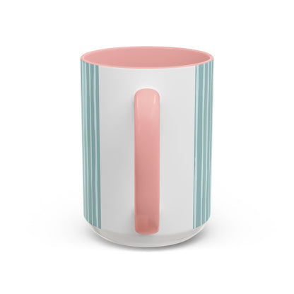 Pause Breathe Calm Down in Blue Candy Drip Stripes - Accent Coffee Mug (11, 15oz)