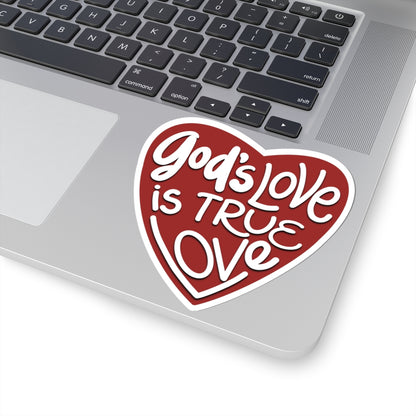 God's Love Is True Love Heart Sticker — Christian Faith Kiss-Cut | KSL art