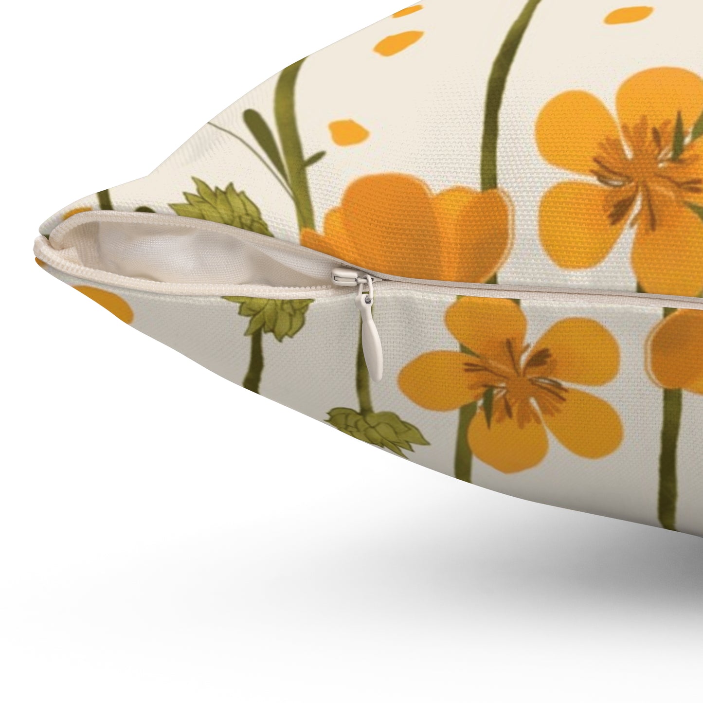 Autumn Orange Buttercup Spun Polyester Square Pillow