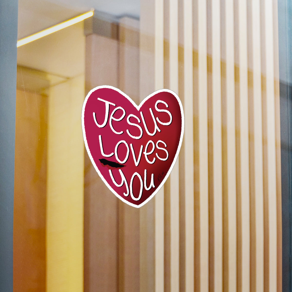 Jesus Loves You Kiss-Cut Sticker — Faithfully Yours | KSL art