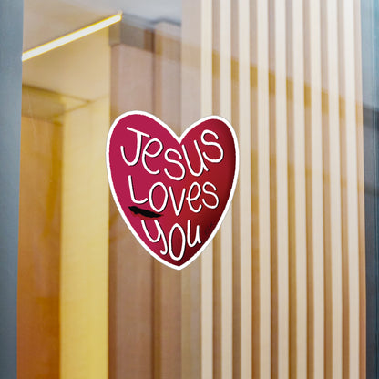 Jesus Loves You Kiss-Cut Sticker — Faithfully Yours | KSL art