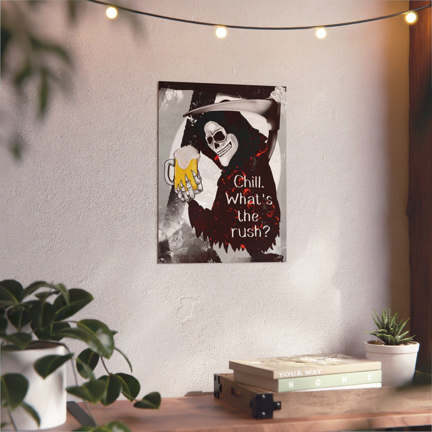 Grim Reaper 'Chill What's the Rush?' Aluminum Art Panel