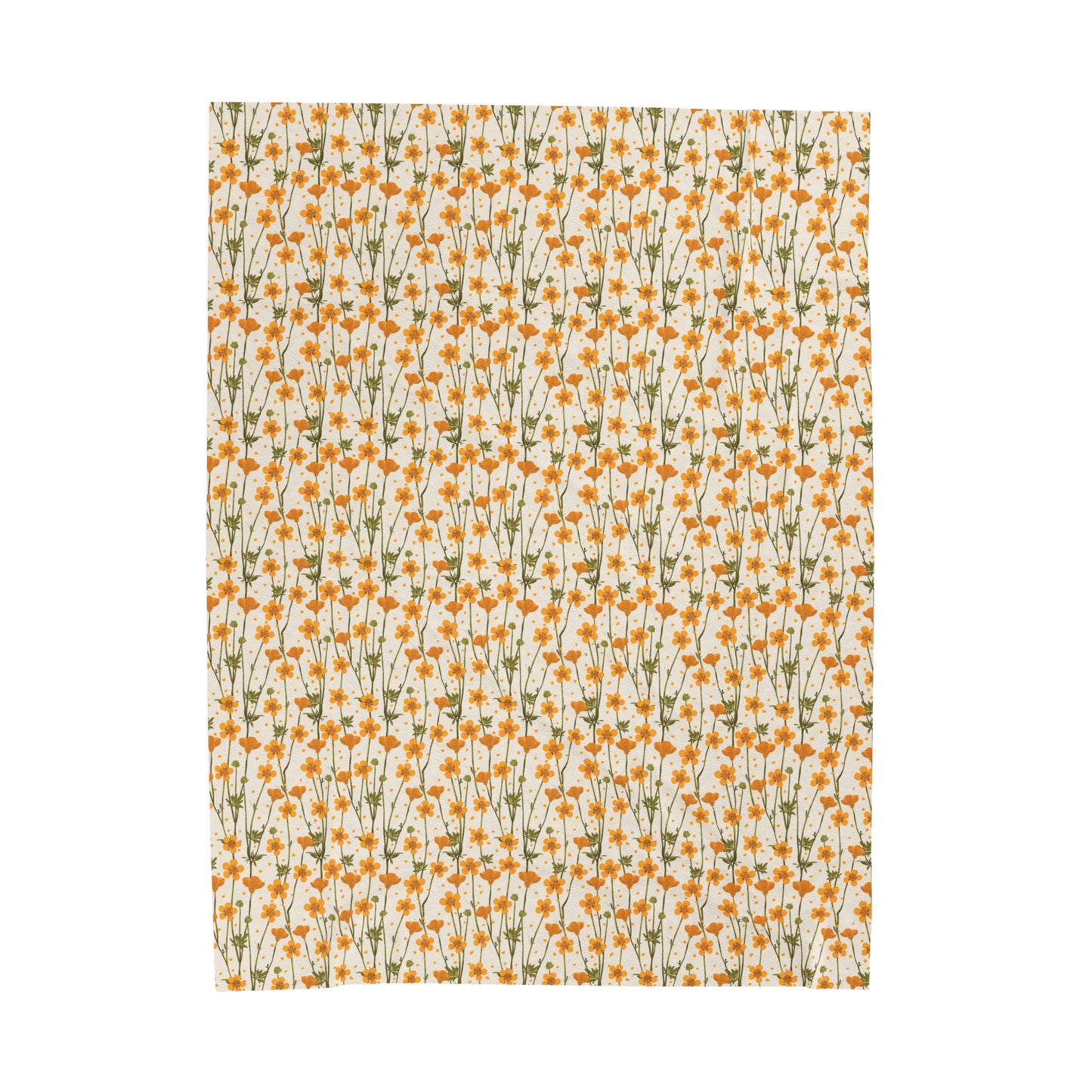 Autumn Orange Buttercup Velveteen Plush Blanket