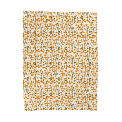 Autumn Orange Buttercup Velveteen Plush Blanket