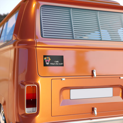 Chill. What's the Rush? — Floral Skull Bumper Sticker