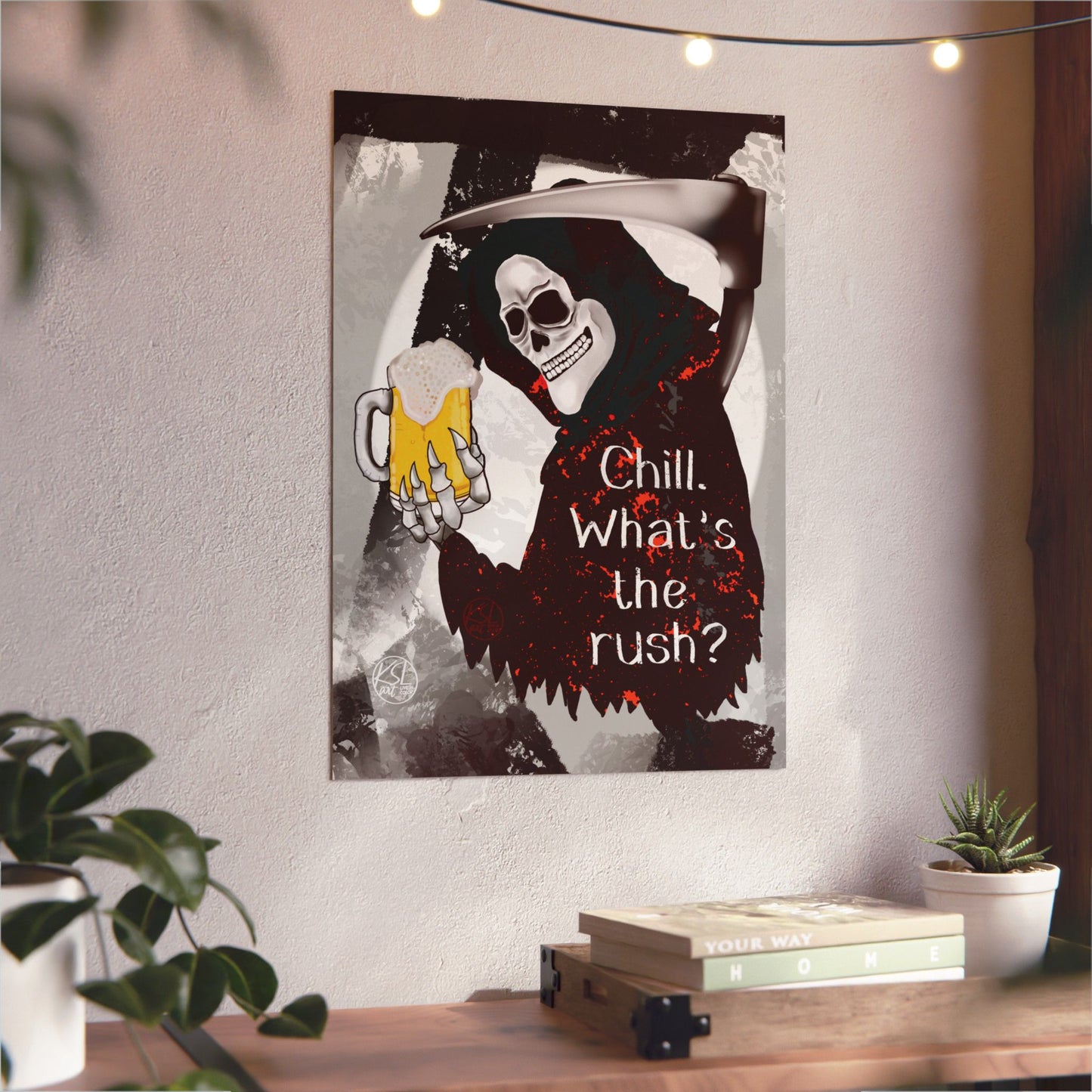 Grim Reaper 'Chill What's the Rush?' Aluminum Art Panel