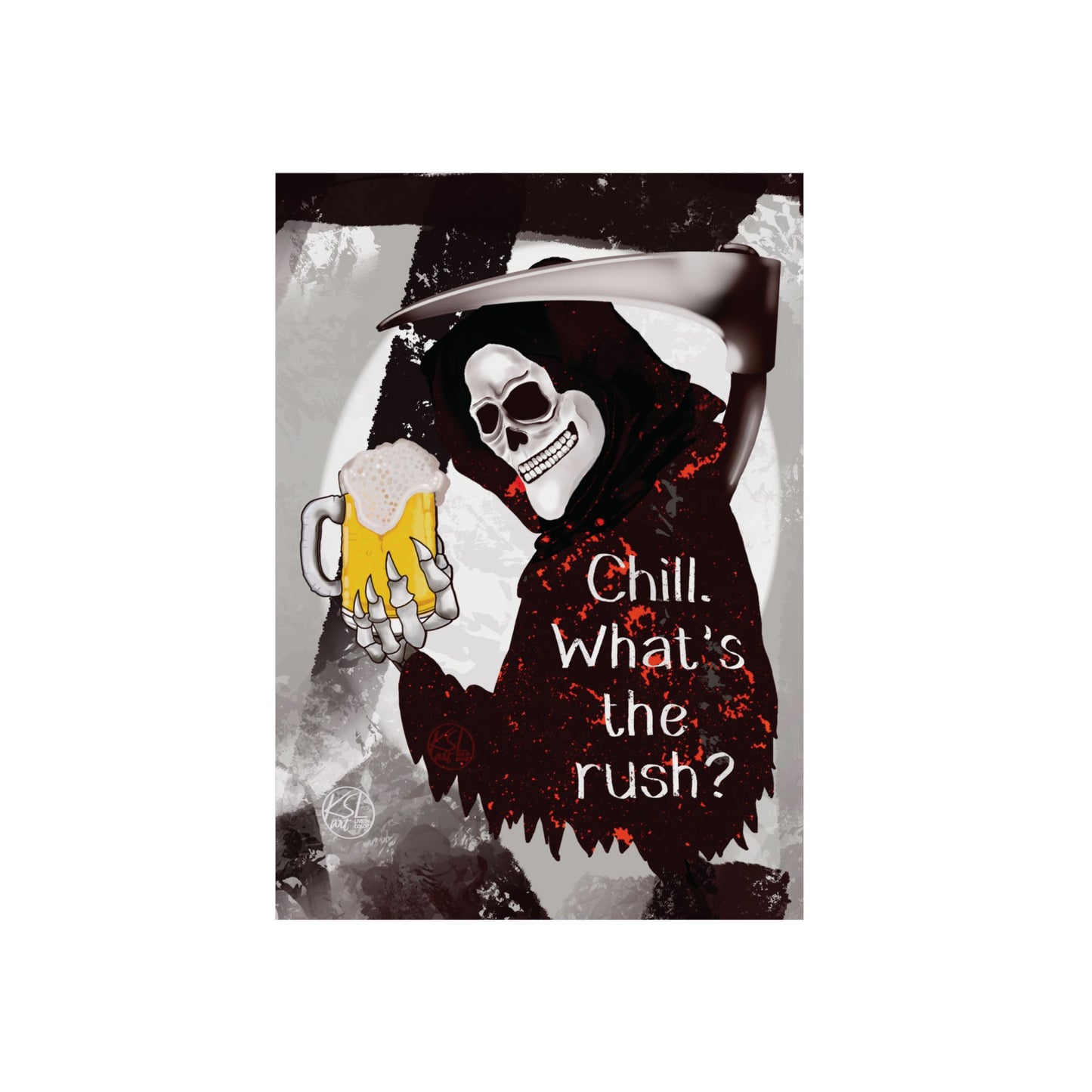 Grim Reaper 'Chill What's the Rush?' Aluminum Art Panel