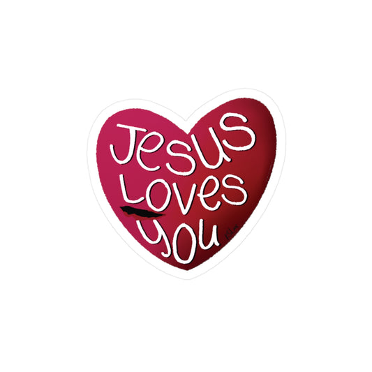 Jesus Loves You Kiss-Cut Sticker — Faithfully Yours | KSL art