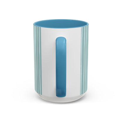 Pause Breathe Calm Down in Blue Candy Drip Stripes - Accent Coffee Mug (11, 15oz)