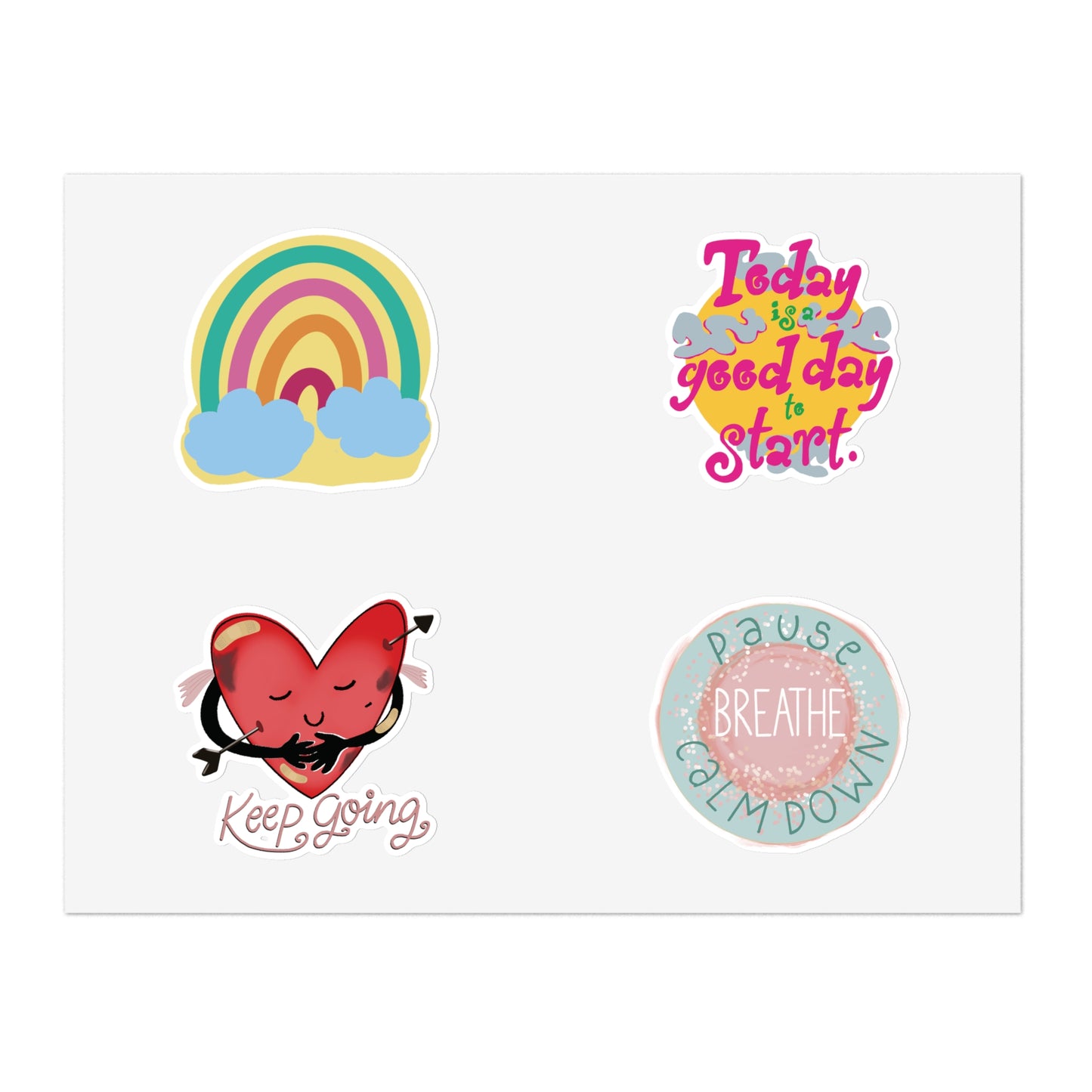 Sticker Bundle, Inspirational & Funny Stickers, 5pcs