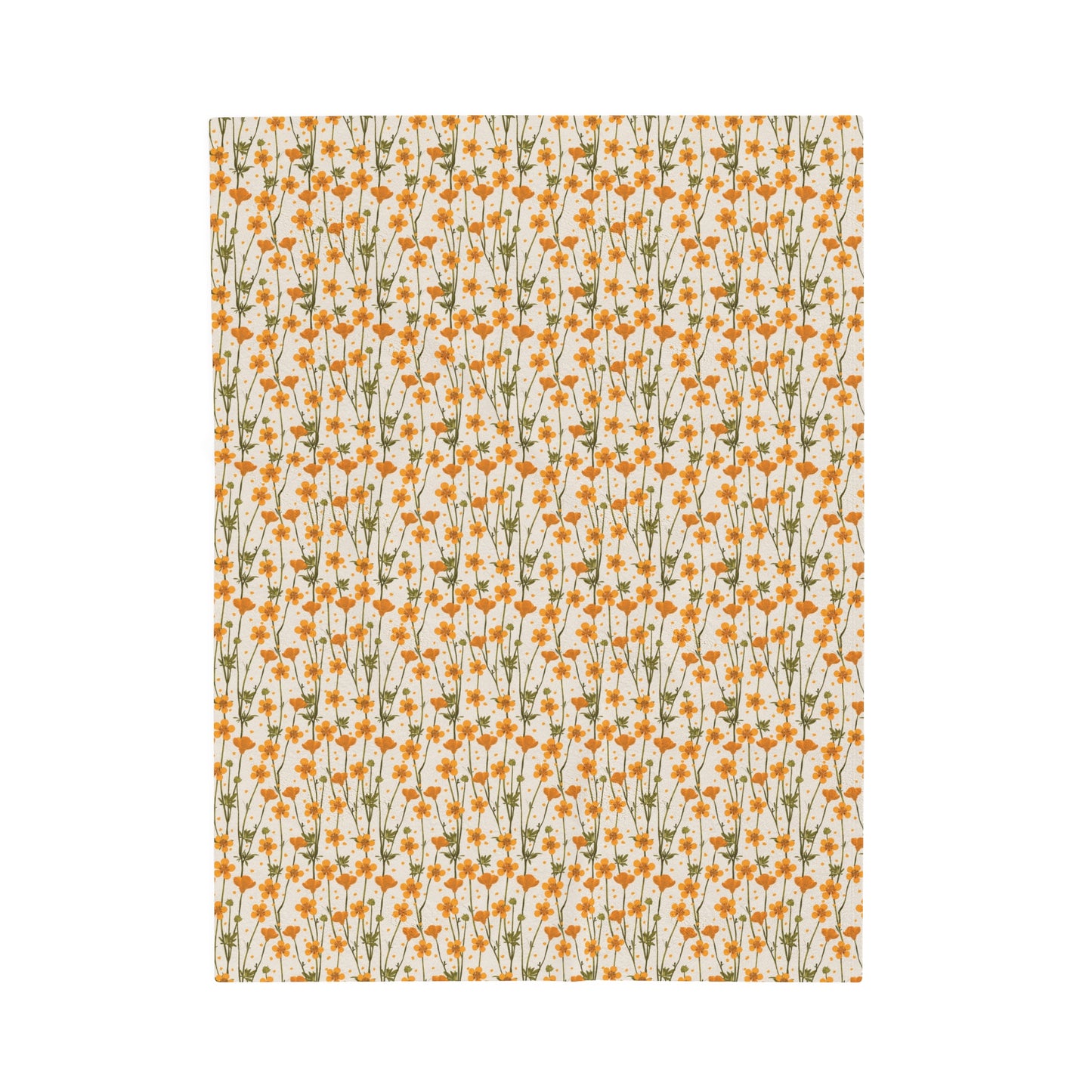 Autumn Orange Buttercup Velveteen Plush Blanket