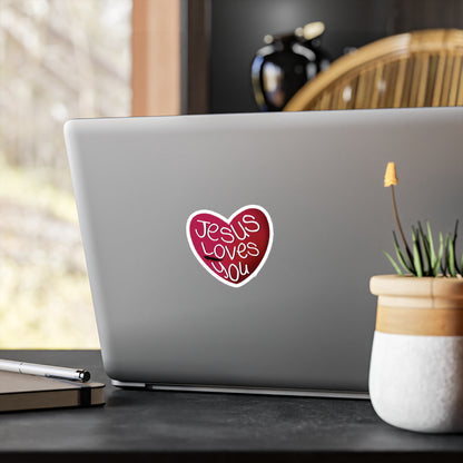 Jesus Loves You Kiss-Cut Sticker — Faithfully Yours | KSL art