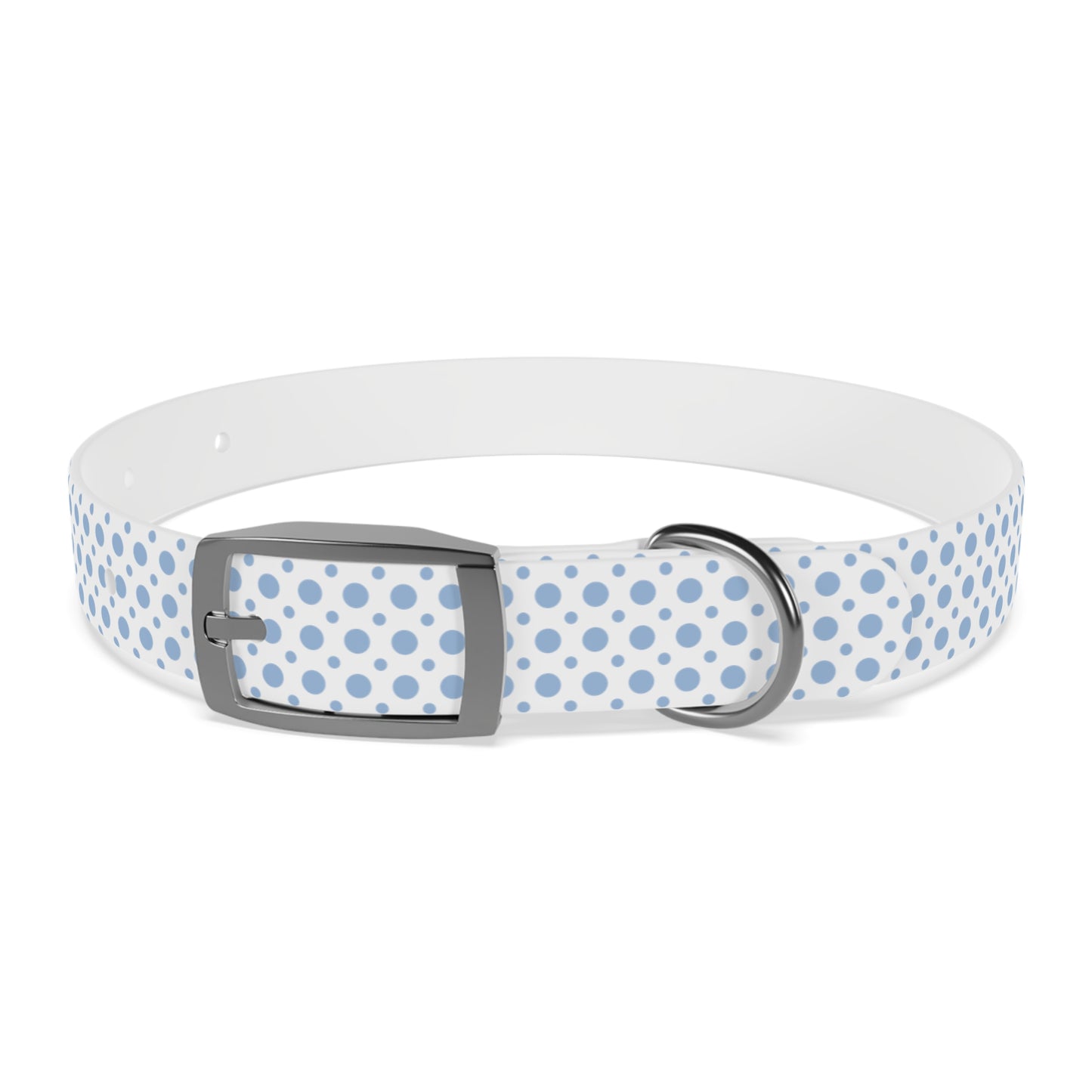 Big and Small Blue Dots Custom Dog Collar