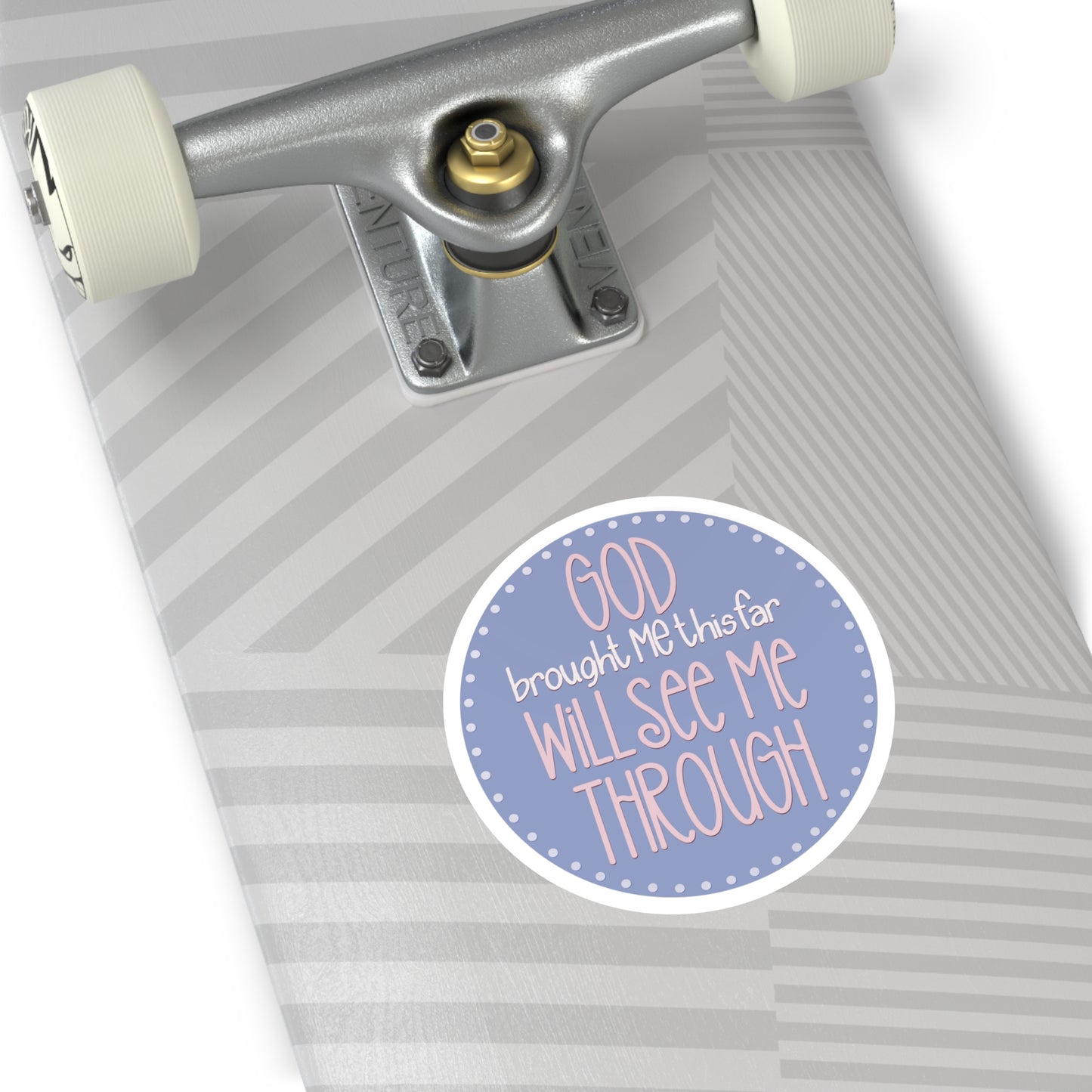 "God Brought Me This Far" Round Sticker