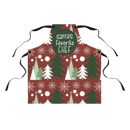 Christmas Trees Apron - Santa's Favorite Chef