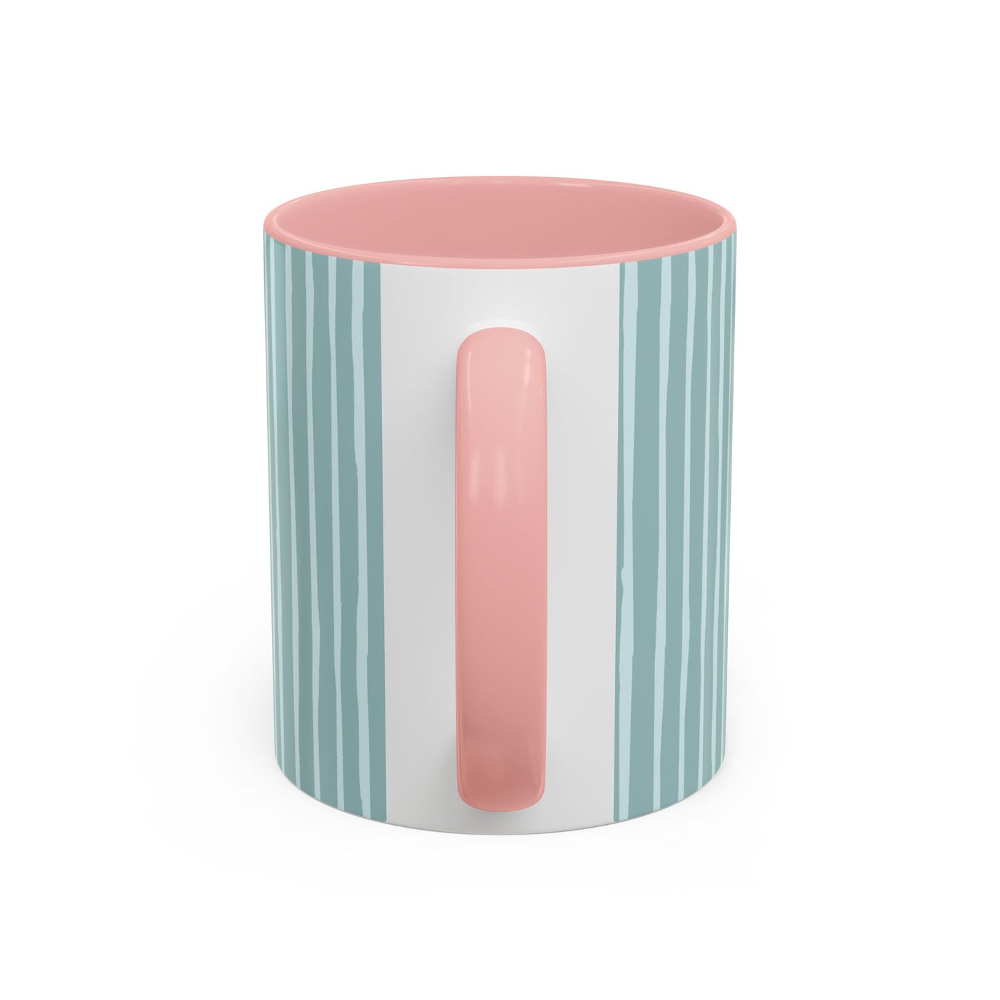 Pause Breathe Calm Down in Blue Candy Drip Stripes - Accent Coffee Mug (11, 15oz)