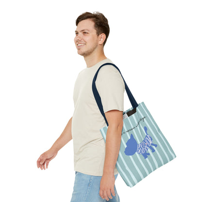 Dog Lover Tote Bag - Candy Blue Stripe - 3 Sizes Available