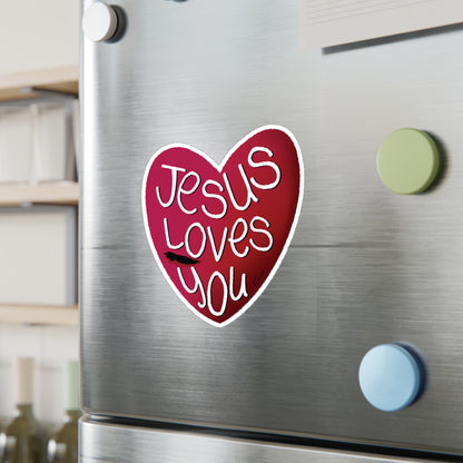 Jesus Loves You Kiss-Cut Sticker — Faithfully Yours | KSL art