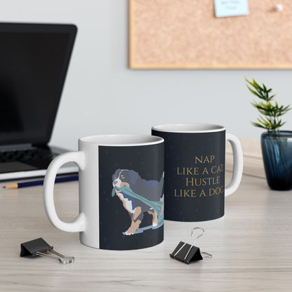 Nap Like a Cat. Hustle Like a Dog. — Ceramic Mug | KSL Art