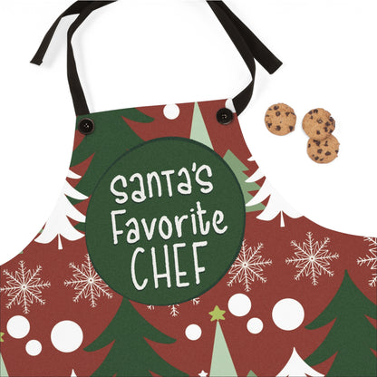 Christmas Trees Apron - Santa's Favorite Chef