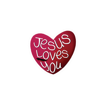 Jesus Loves You Kiss-Cut Sticker — Faithfully Yours | KSL art