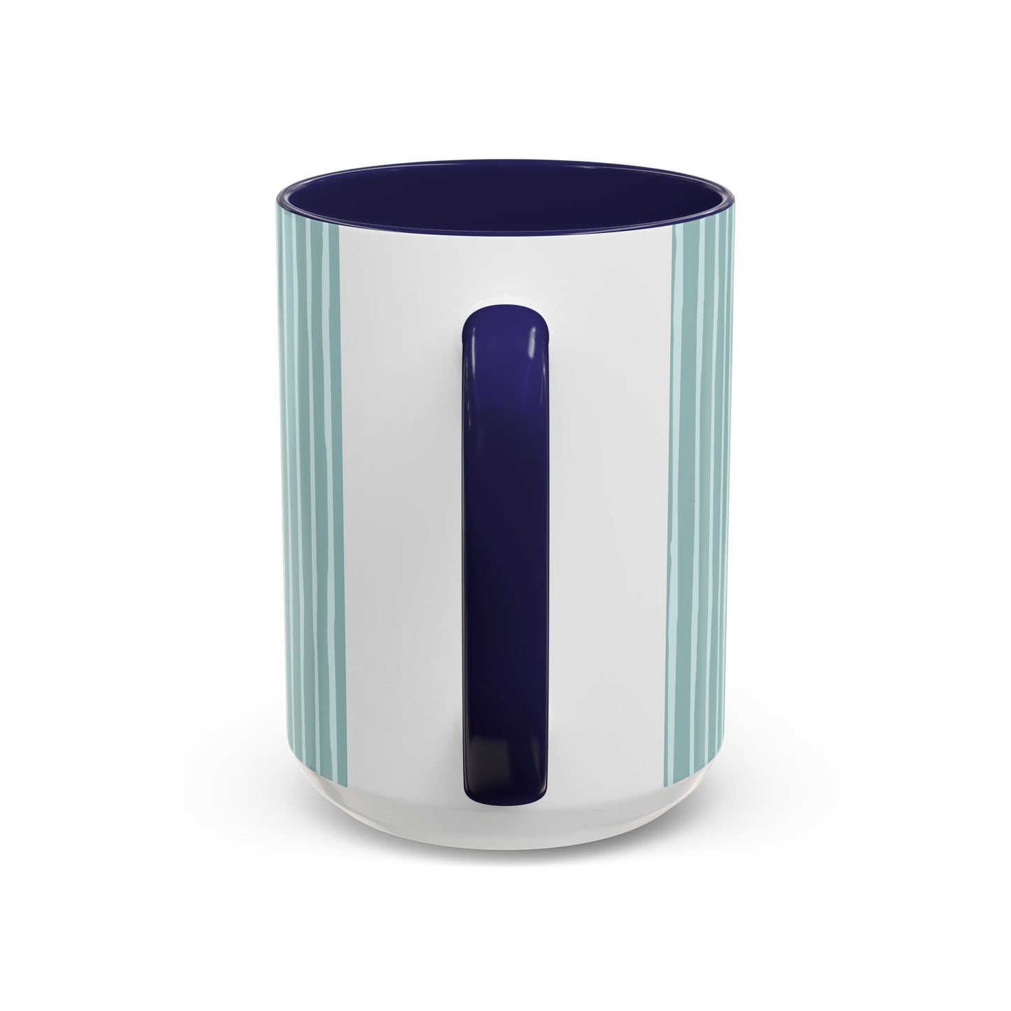 Pause Breathe Calm Down in Blue Candy Drip Stripes - Accent Coffee Mug (11, 15oz)