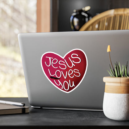 Jesus Loves You Kiss-Cut Sticker — Faithfully Yours | KSL art