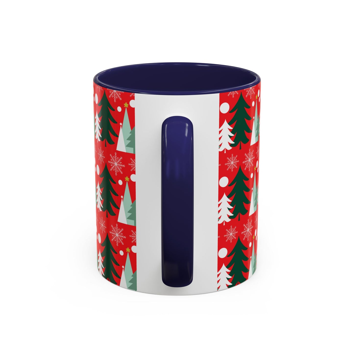 Christmas trees and snow falling Accent Coffee Mug (11, 15oz)