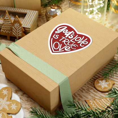 God's Love Is True Love Heart Sticker — Christian Faith Kiss-Cut | KSL art