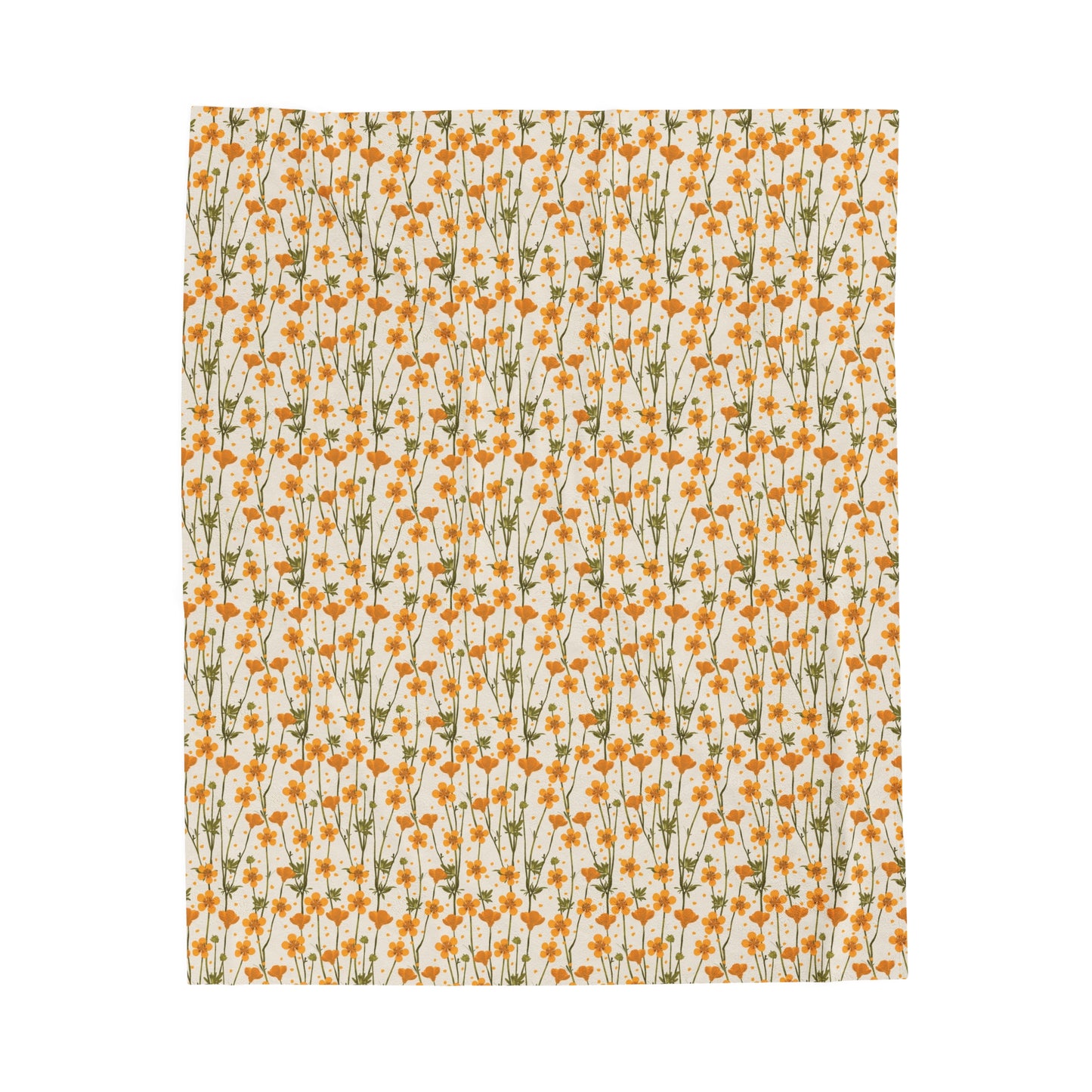 Autumn Orange Buttercup Velveteen Plush Blanket