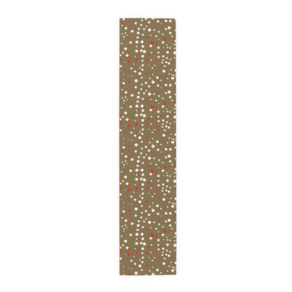 Table Runner - Red White Gold Polka Dots for Christmas New Year Dining