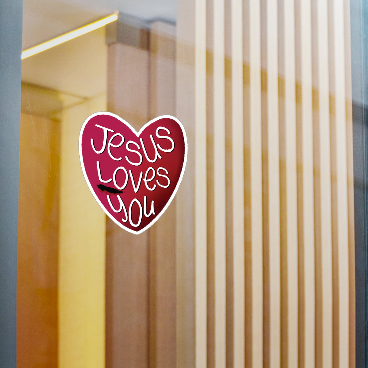 Jesus Loves You Kiss-Cut Sticker — Faithfully Yours | KSL art