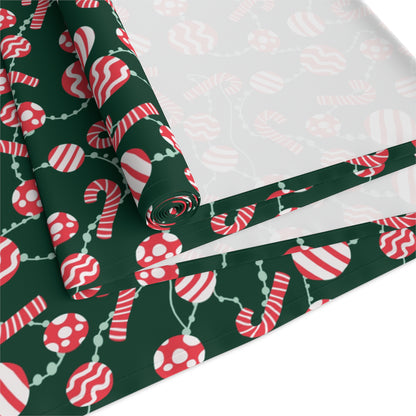 Sweet Holiday Candy Cane and Cookies - Table Runner in Polyester