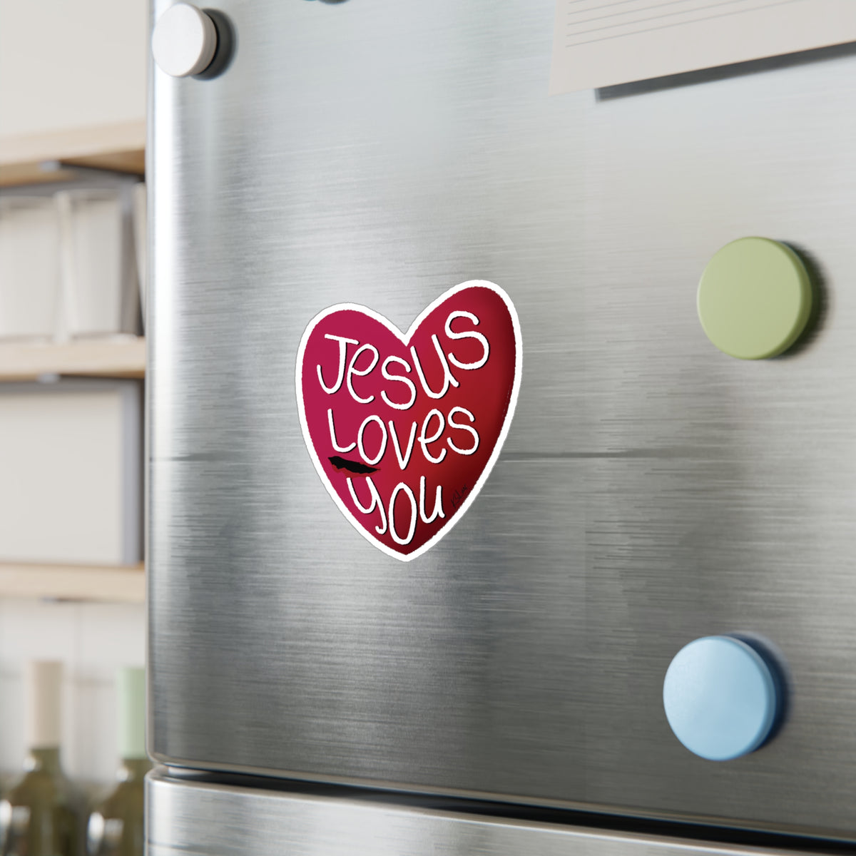 Jesus Loves You Kiss-Cut Sticker — Faithfully Yours | KSL art