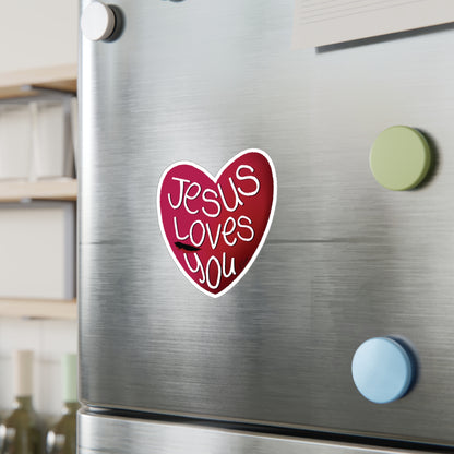 Jesus Loves You Kiss-Cut Sticker — Faithfully Yours | KSL art