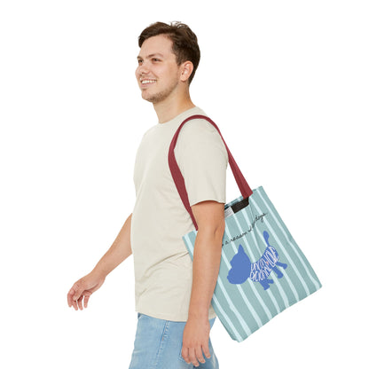 Dog Lover Tote Bag - Candy Blue Stripe - 3 Sizes Available