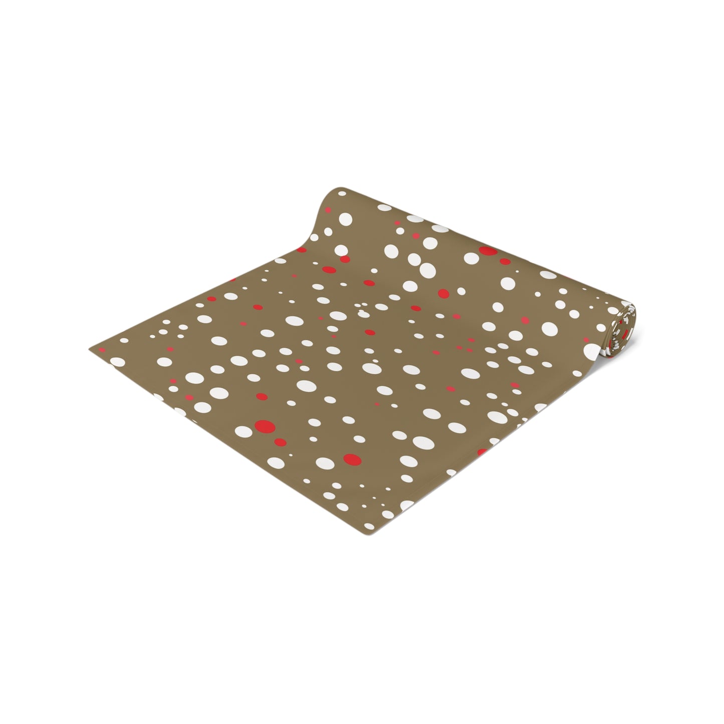 Table Runner - Red White Gold Polka Dots for Christmas New Year Dining