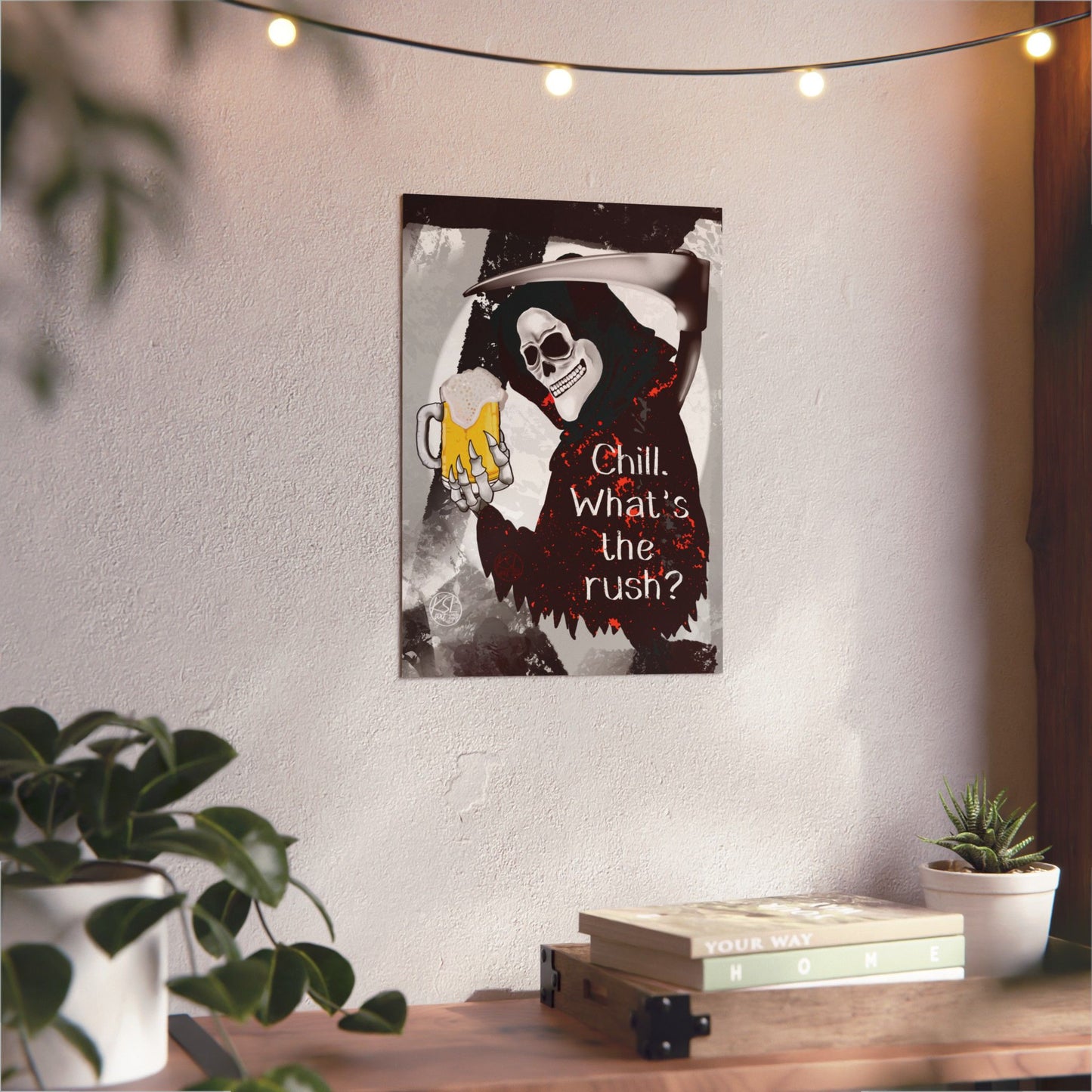 Grim Reaper 'Chill What's the Rush?' Aluminum Art Panel
