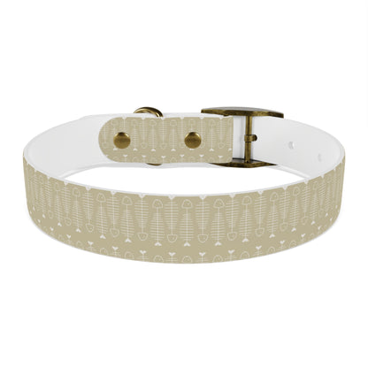 Fish Bone Pattern in Beige Custom Dog Collar