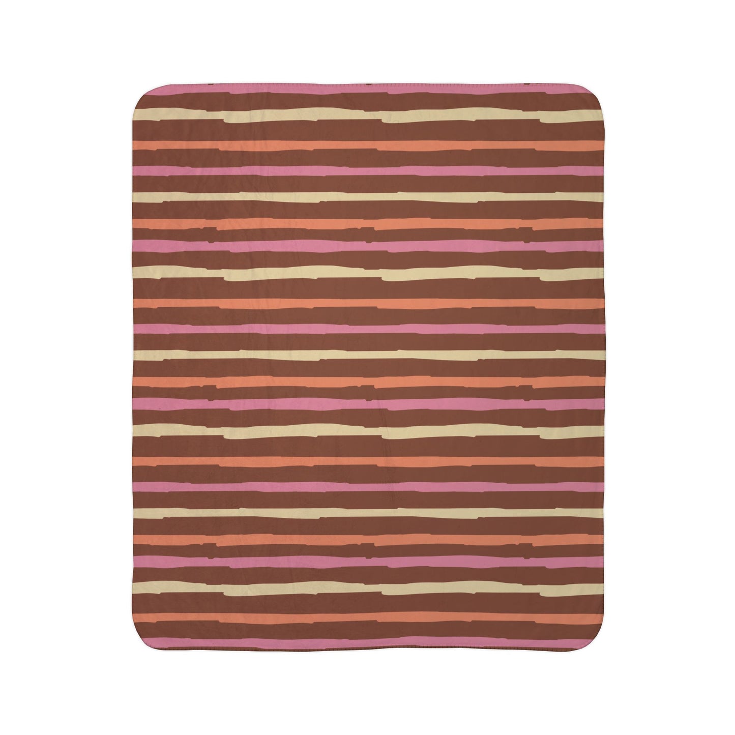 Autumn Fall Halloween Candy Corn Stripes - Cute and Fun - Pink and Orange - Sherpa Blanket